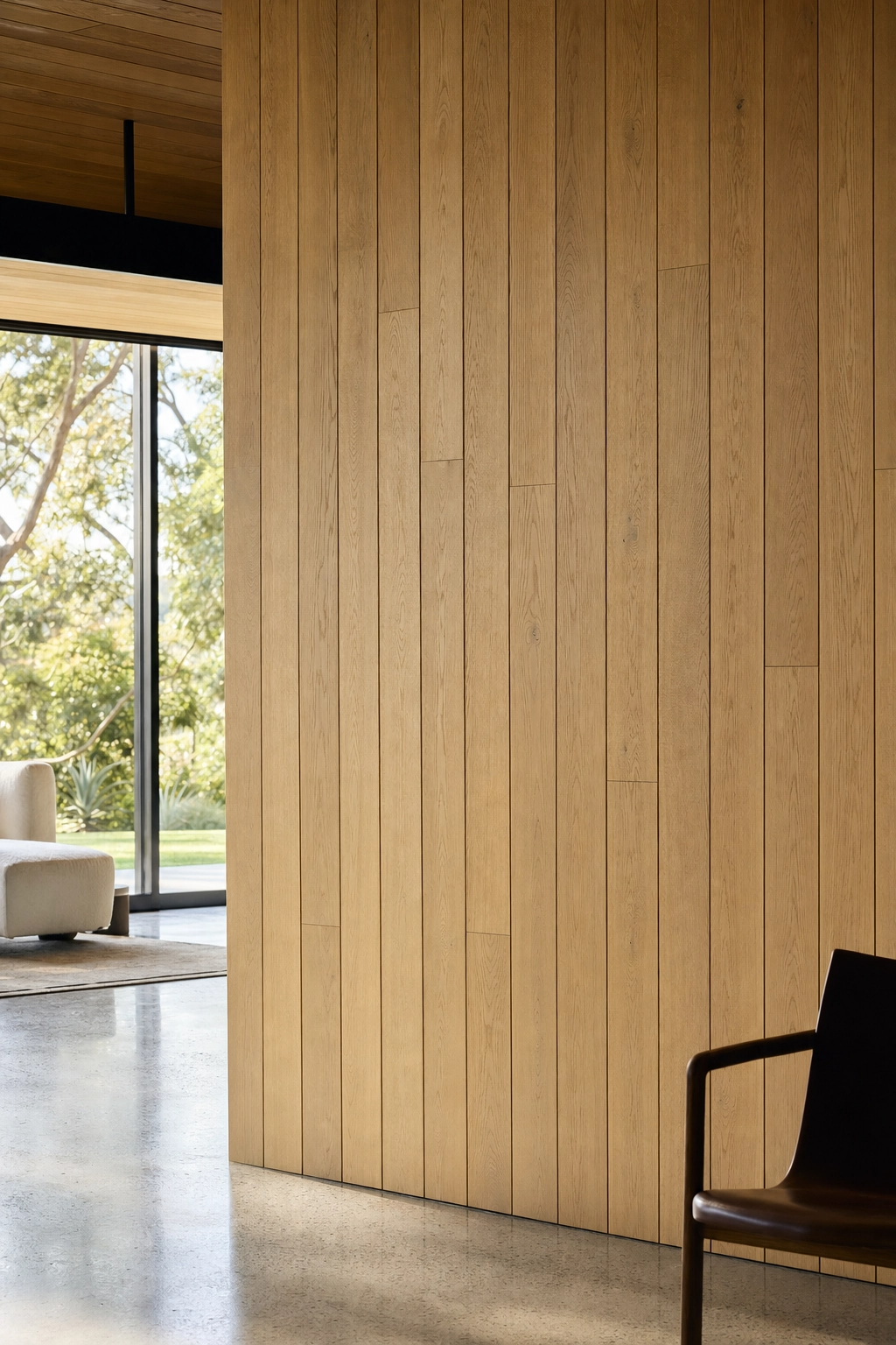 Internal french oak wall caldding