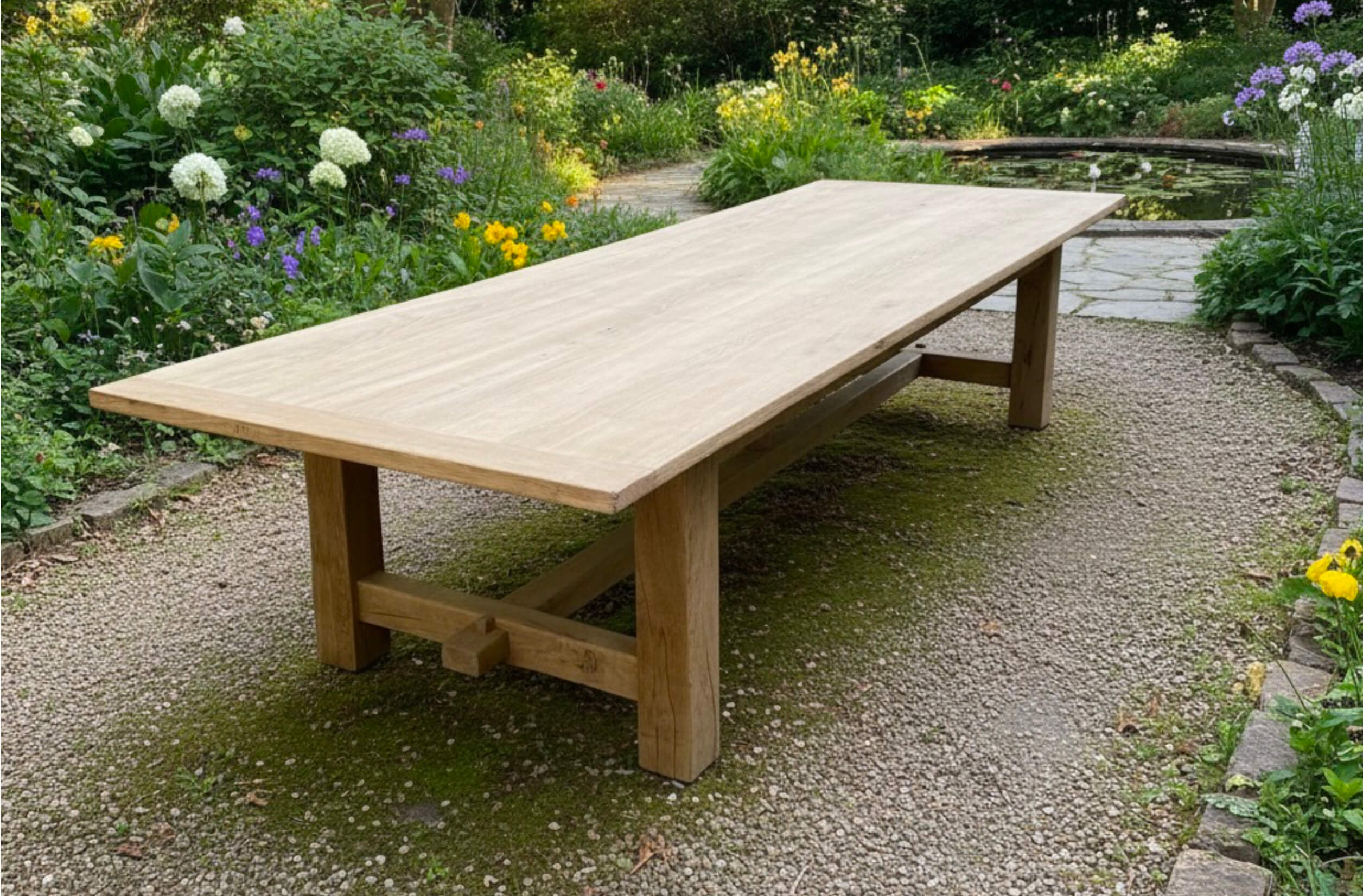 Solid French Oak conference table in contemporary boardroom