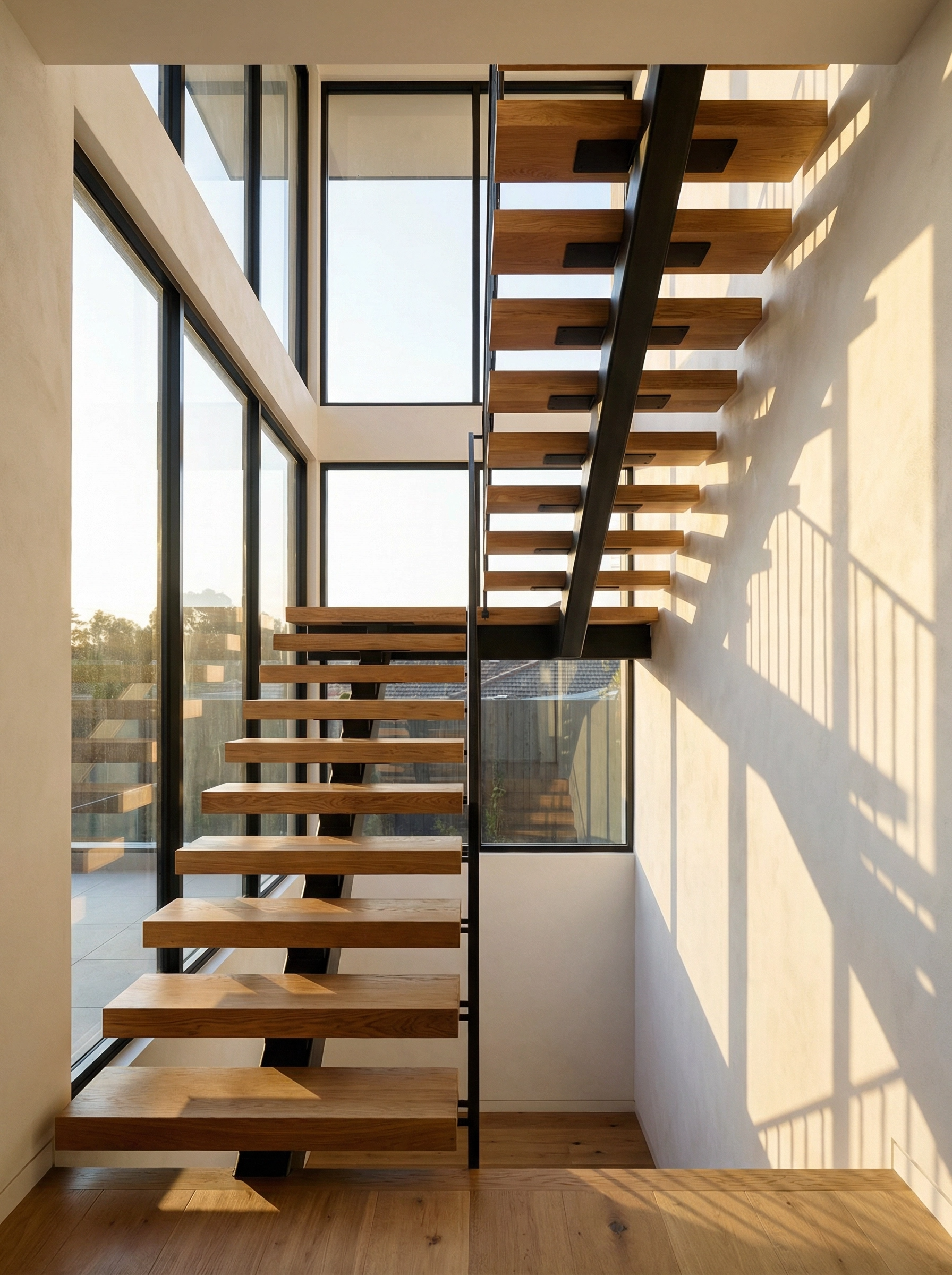 Solid French Oak architectural stair treads