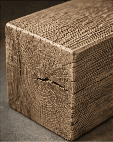 Brushed solid French Oak beam with textured grain finish